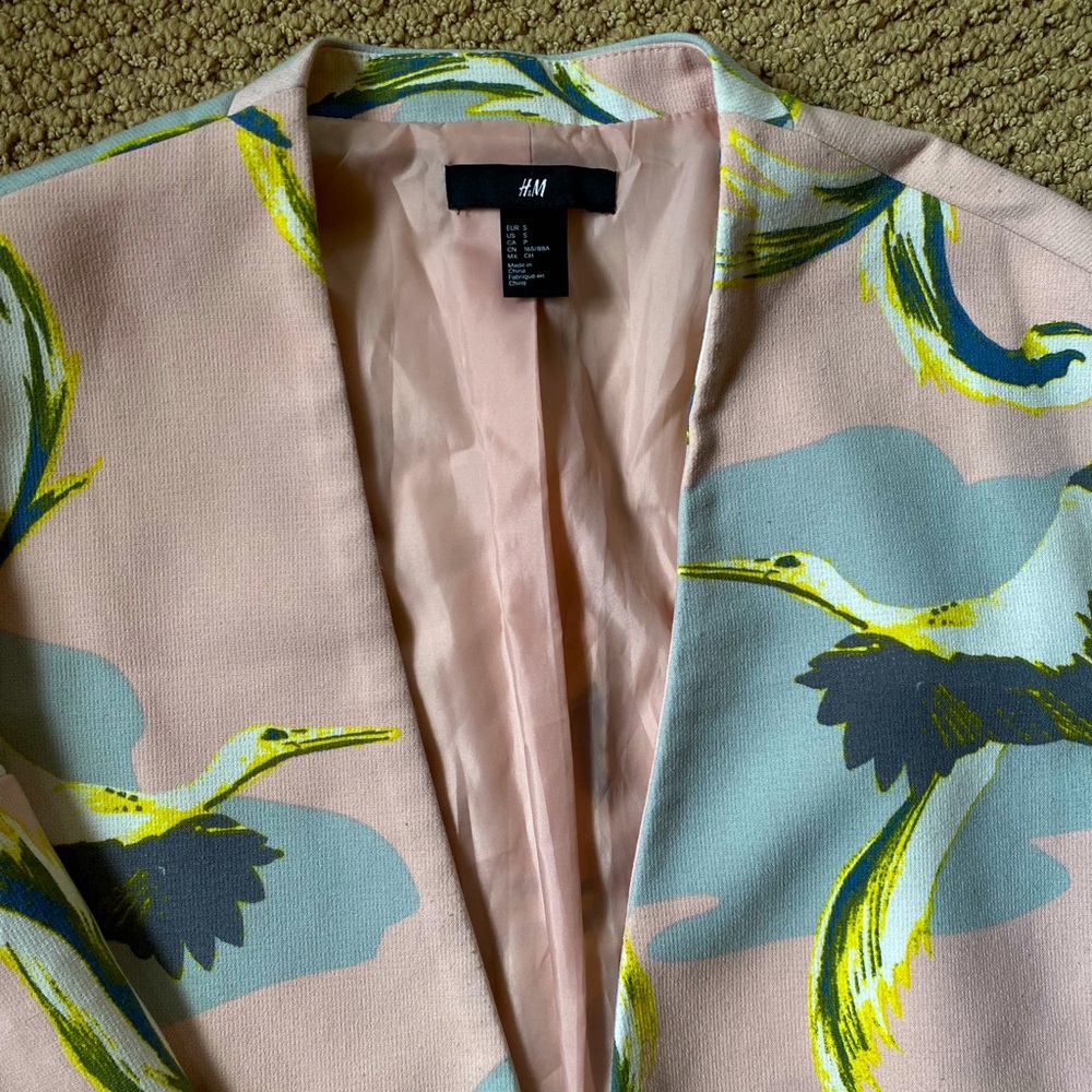 H&M Blazer with Bird Pattern